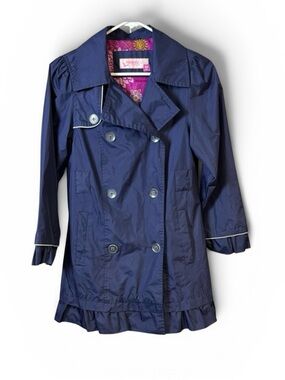 Hawke & Co Outfitters‎ Girls Button Up Raincoat Jacket size 10/12